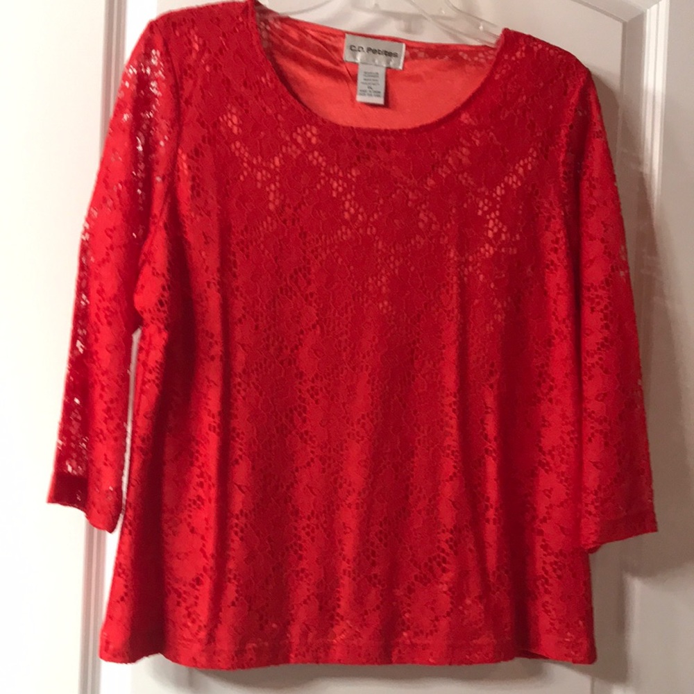 Red lace top, CD Petite’s. PL  lined bodice.